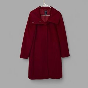 GAP Women's Wool Cashmere Burgundy Trench Coat